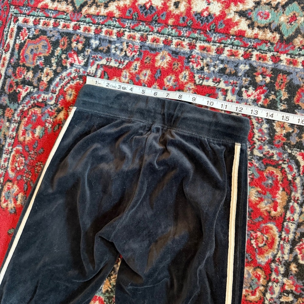 L.E.I. Active Womens Velour Track Pants Black Wide Leg Side Stripe Y2K Size s - Picture 5 of 7